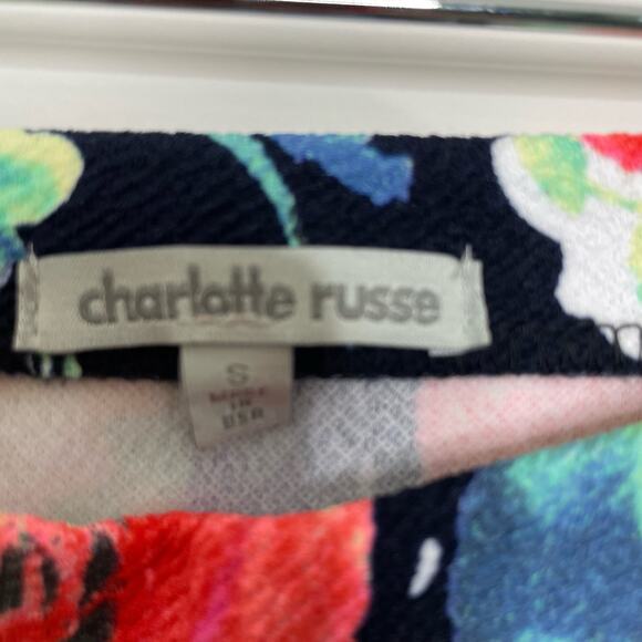 Charlotte Russe Straight Pencil Skirt Watercolor Floral Pattern Stretch Size S - Picture 7 of 10